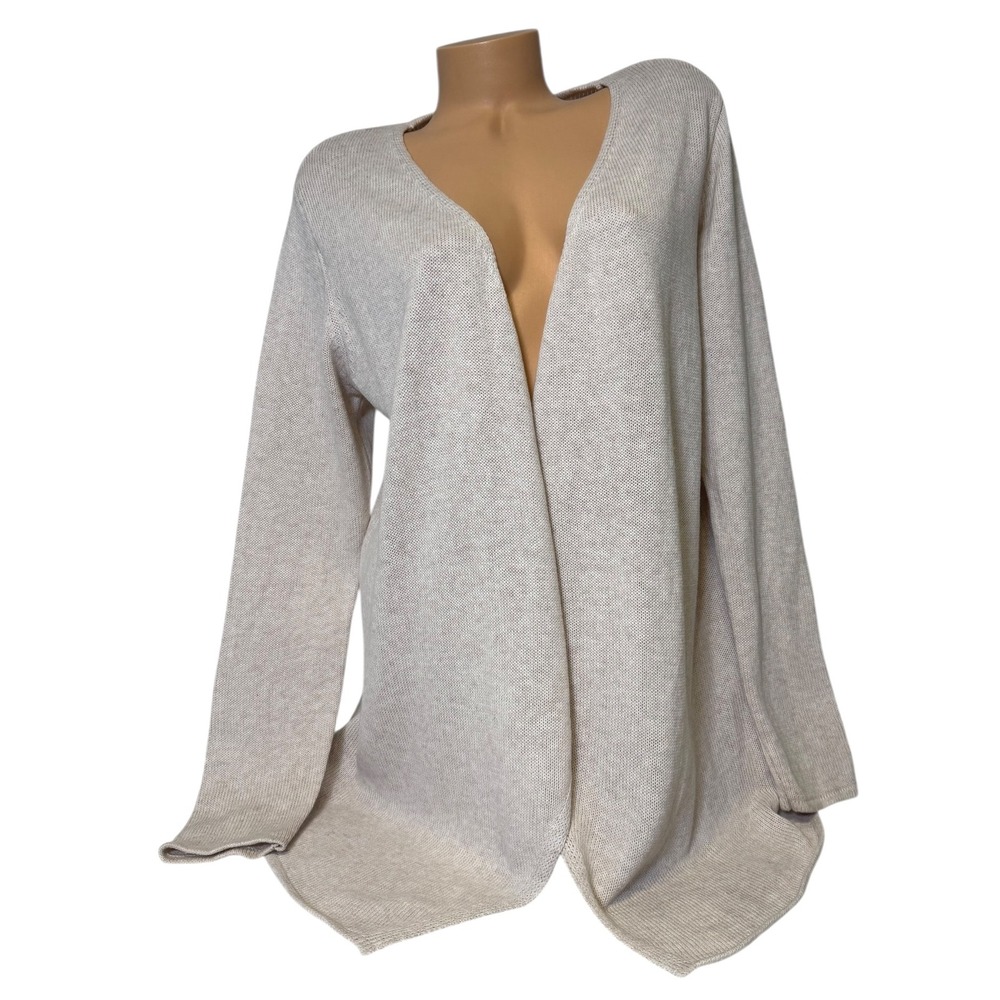 Z SUPPLY Womens Size LARGE Beige‎ Open Front Knit Cardigan Sweater Long Sleeve
